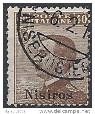 1912 EGEO NISIRO USATO EFFIGIE 40 CENT - RR11202 - Egeo (Nisiro)