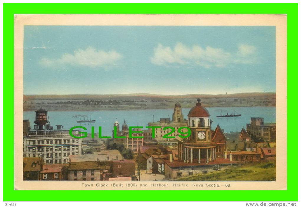 HALIFAX, NOVA SCOTIA - TOWN CLOCK & HARBOUR - SHIPS - PECO - - Halifax