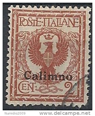 1912 EGEO CALINO USATO AQUILA 2 CENT - RR11209 - Egée (Calino)