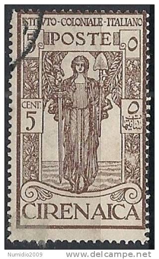 1926 CIRENAICA USATO PRO ISTITUTO COLONIALE 5 CENT - R11211 - Cirenaica