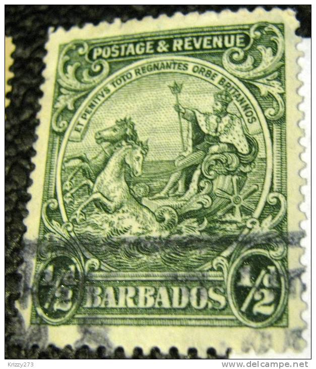 Barbados 1925 Badge Of The Colony 0.5d - Used - Barbados (...-1966)