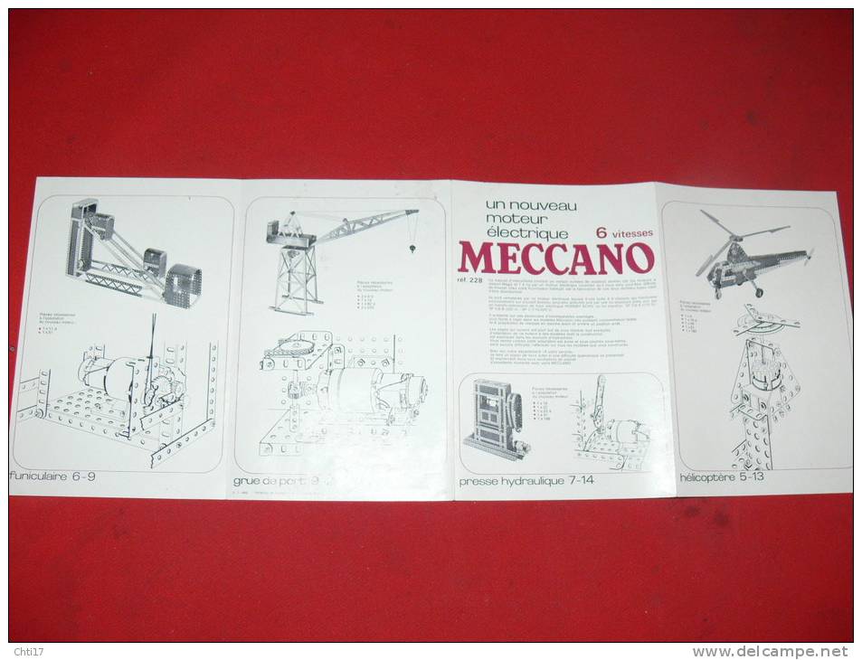 MECCANO NOTICE DU NOUVEAU MOTEUR ELECTRIQUE 6 VITESSES REF 228 - Meccano