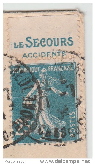 LETTRE MARSEILLE PUB LE SECOURS ACCIDENTS SEMEUSE 25C PLI ACCORDEON - Covers & Documents