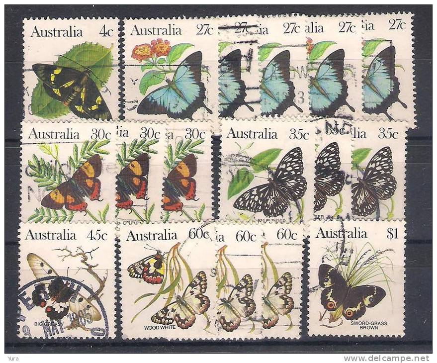 Lot 169 Australia 1983 Butterflies 17 Different - Vlinders