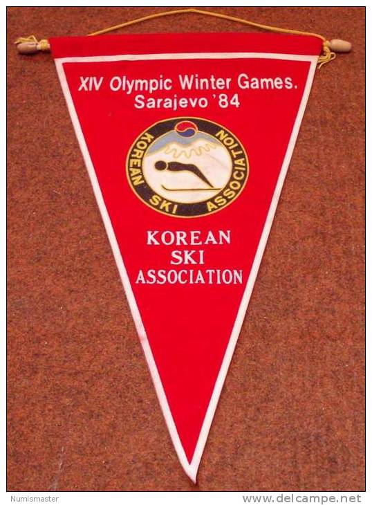 OLYMPIADE SARAJEVO 1984 , KOREAN SKI ASSOTIATION BANNER - Kleding, Souvenirs & Andere