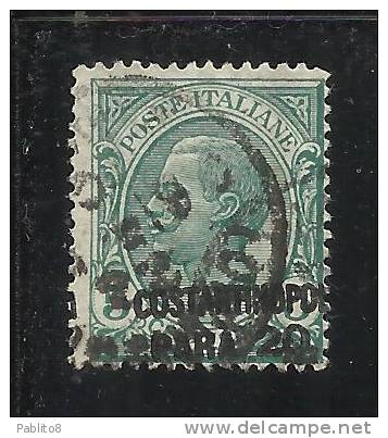 LEVANTE COSTANTINOPOLI 1922 SOPRASTAMPATO D'ITALIA ITALY OVERPRINTED PARA 20 SU CENT. 5 C USATO USED OBLITERE' - European And Asian Offices