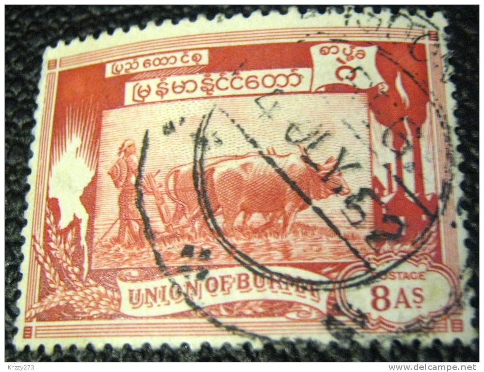 Burma 1949 Ploughing 8a - Used - Myanmar (Burma 1948-...)