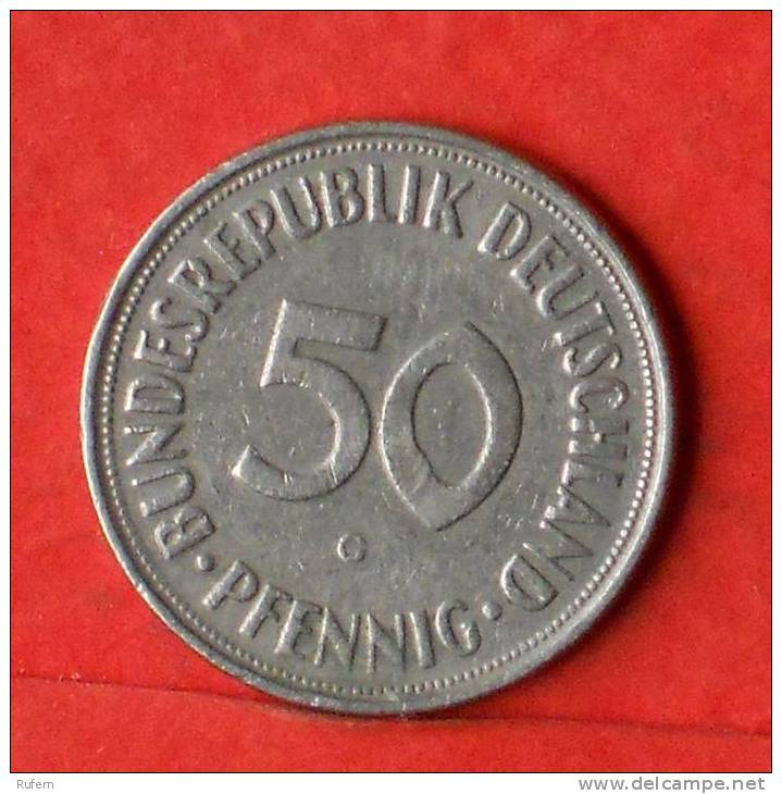 GERMANY FEDERAL REPUBLIC  50  PFENNIG  1950 G   KM# 109,1  -    (1332) - 50 Pfennig