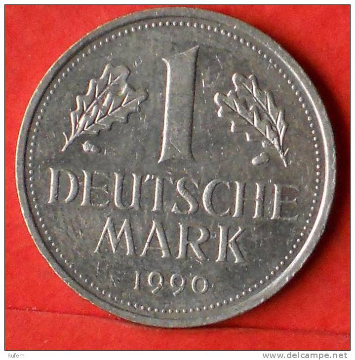 GERMANY FEDERAL REPUBLIC  1  MARK  1990 J   KM# 110  -    (1338) - 1 Mark