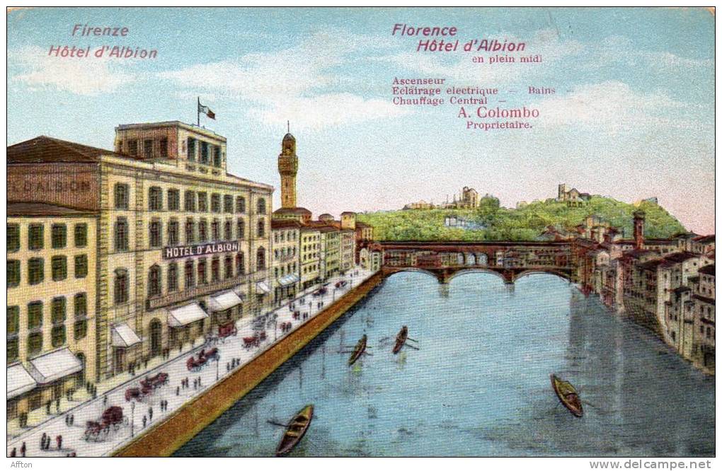 Firenze Hotel D Albion 1900 Postcard - Firenze