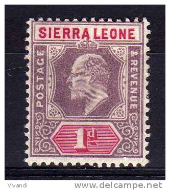 Sierra Leone - 1903 - 1d Definitive (Watermark Crown CA) - MH - Sierra Leone (...-1960)