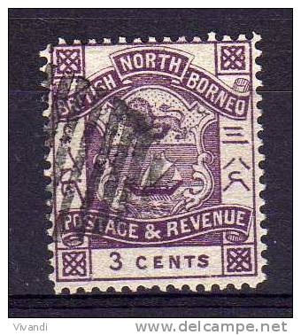 North Borneo - 1889 - 3 Cents Definitive Variety (Broken Inscription) - Used/CTO - North Borneo (...-1963)