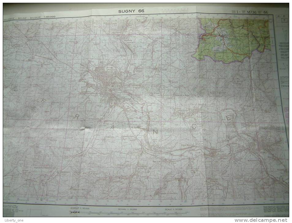 Belgie Stafkaart SUGNY 66 - 1/50.000 ! - Europe