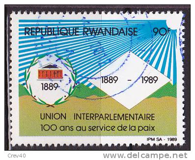 Timbre Oblitéré N° 1350(Cob) Rwanda 1989 - Union Interparlementaire - Oblitérés