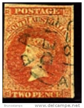 AUSTRALIA/SOUTH AUSTRALIA - 1856  2d. ORANGE RED  FINE USED - Usati