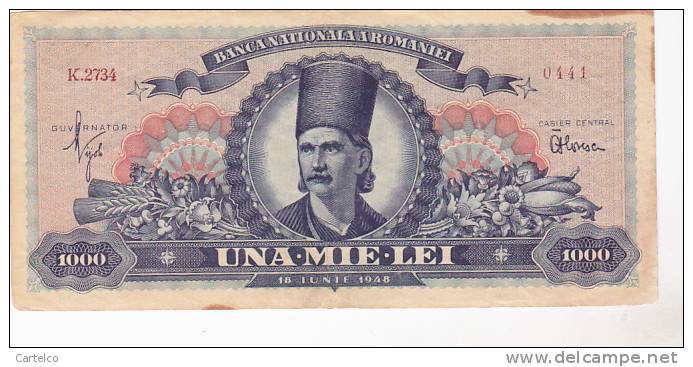 Romania 1000 Lei 1948 , Circulated - Rumänien