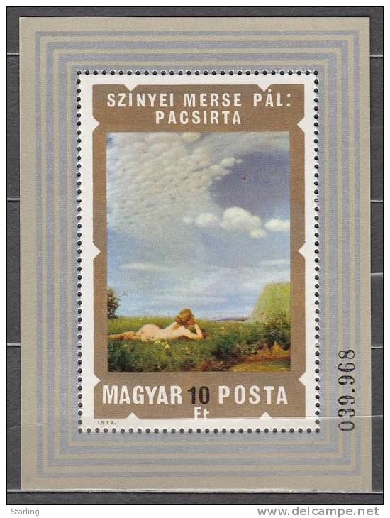 Hungary 1974 Mi# Bl 108 Painting MNH (**) - Ongebruikt