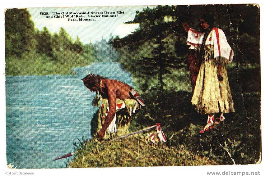 The Old Moccasin-Princess Dawn Mist And Chief Wolf Robe, Galcier National Park, Montana - USA National Parks