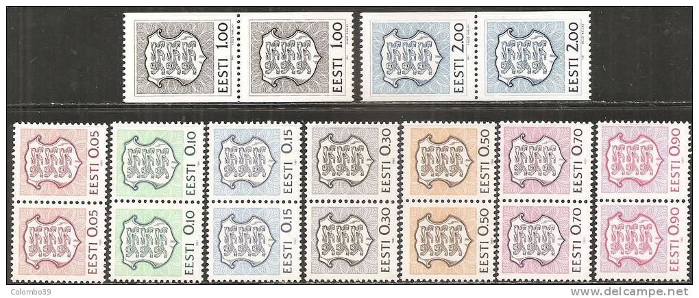 Estonia 1991 Nuovo** - Yv.179/87  Mi.165/73  Coppia - Estonia