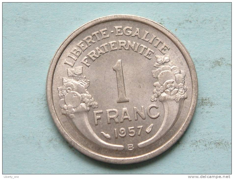 1957 B / 1 Franc - KM 885a.2 ( Uncleaned Coin / For Grade, Please See Photo ) !! - Autres & Non Classés