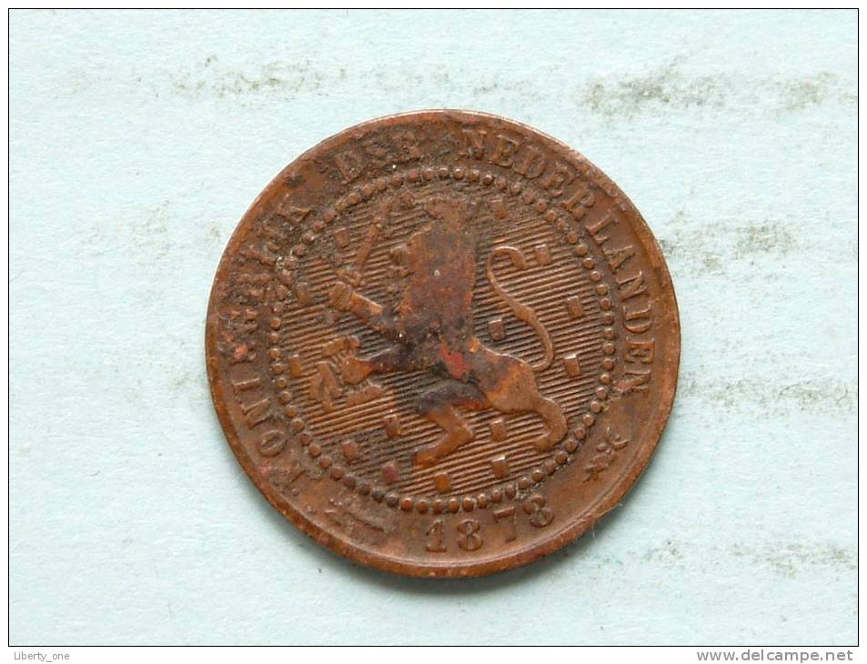 1878 / 1 Cent - KM 107 ( Uncleaned Coin / For Grade, Please See Photo ) !! - 1849-1890 : Willem III