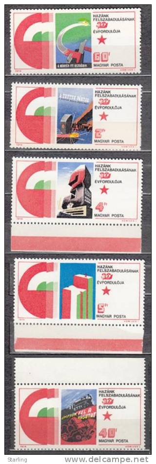 Hungary 1975 Mi# 3026-3030 Anniversary Liberation MNH * * - Ungebraucht