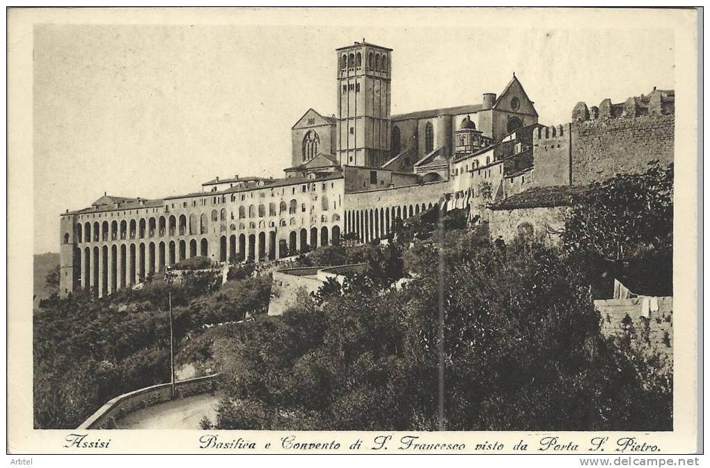 ITALIA ASSISI PERUGIA BASILICA E COVENTO SAN FRANCESCO ESCRITA - Perugia