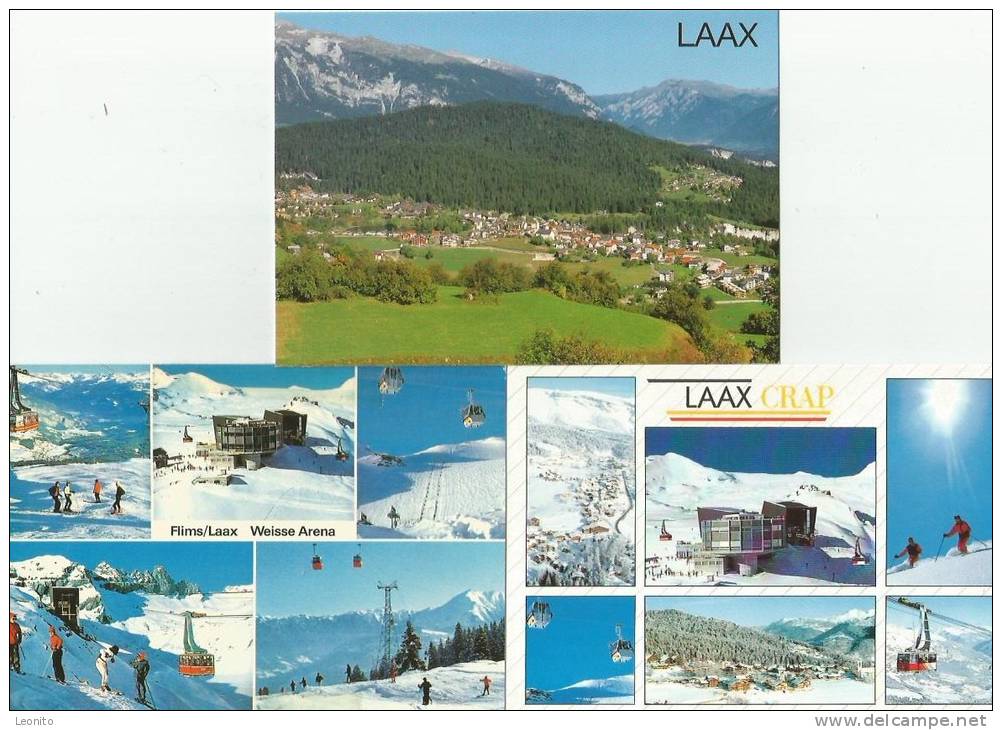 FLIMS LAAX GRAP Startgels Gaubergbahn Vorab Tschingelhörner 3 Ansichtskarten - Laax