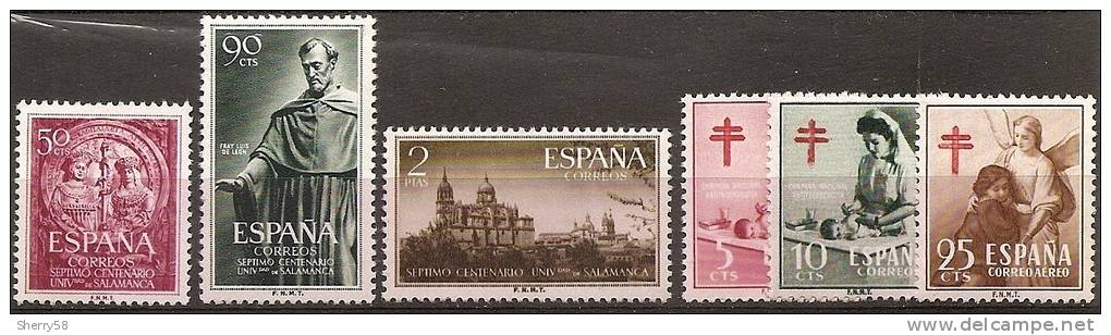 1953-ESPAÑA AÑO COMPLETO SIN LEGAZPI Y SOROLLA-NUEVO SIN FIJASELLOS - Años Completos