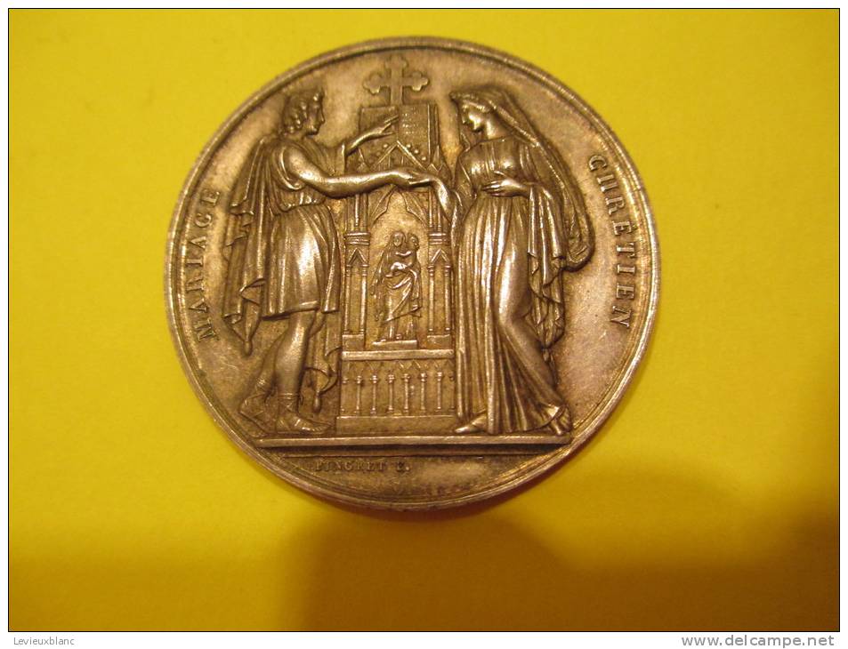 Médaille De MARIAGE/Georgette HUSSON/Louis BAUDRY/Argent/1880   CAN22 - Francia