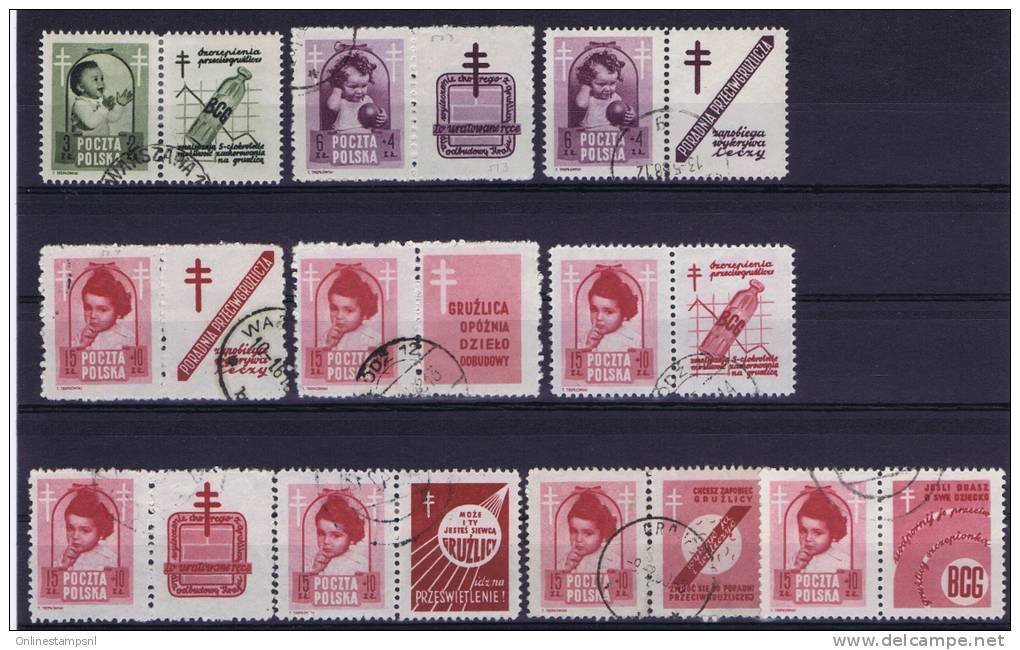 Poland/Polen: Mi 511 - 514  Set, 10 X Label Canceled - Gebraucht