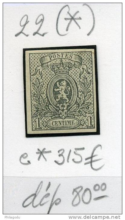 22 Neuf Sans Gomme  Belles Marges   Cote *  330 Euros - 1866-1867 Blasón