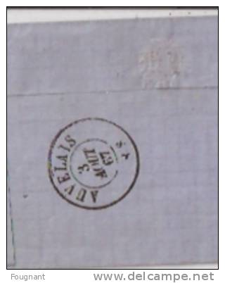 BELGIQUE :  1867:N°18 Sur Lettre De JEMMAPES à AUVELAIS.Oblit.Losange 191.Sans Texte. - 1865-1866 Linksprofil