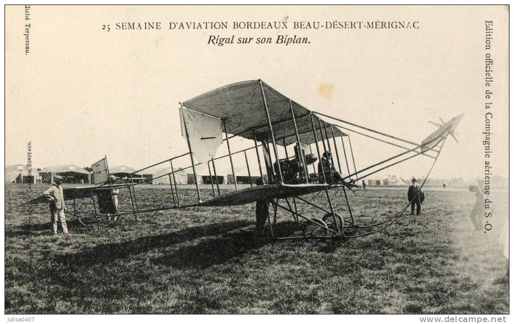 BORDEAUX BEAU DESERT MERIGNAC (33) Meeting Aviation Aviateur Rigal Avion Gros Plan - Riunioni