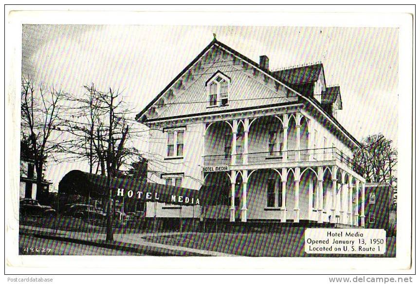 Hotel Media Opened January 13, 1950 Located On U. S. Route 1 - Sonstige & Ohne Zuordnung