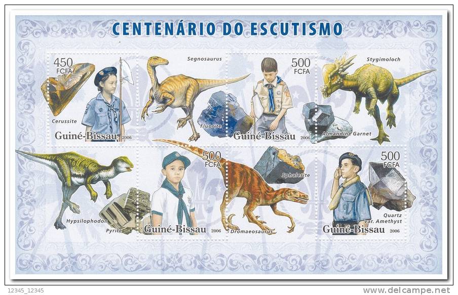 Guine Bissau 2006 Postfris MNH Scouting, Minerals, Dinosaurs - Guinea-Bissau