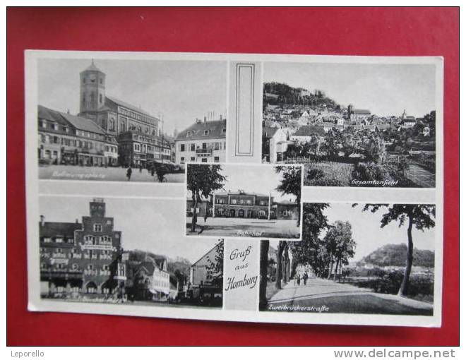 AK HOMBURG Strasse Bahnhof Ca.1940 //  D*6671 - Saarpfalz-Kreis