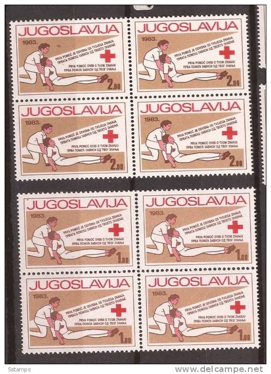 1983 X  79-80. JUGOSLAVIJA PAPER WHITE RED CROSS, URGENT HELP MNH - Bienfaisance