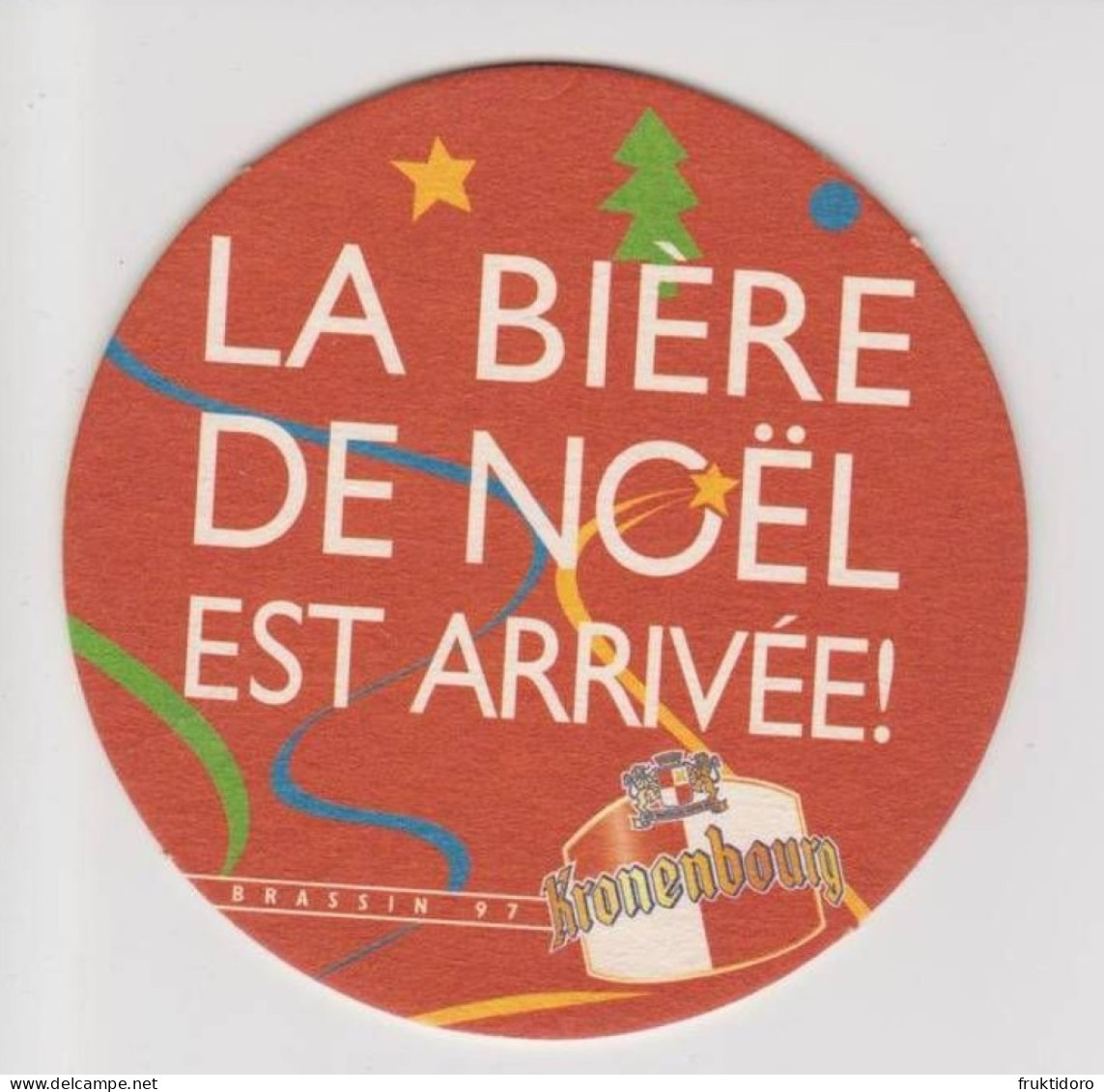 Beer Mat Beer Kronenbourg - Bière De Noël - Christmas Beer From Belgium - Sous-bocks