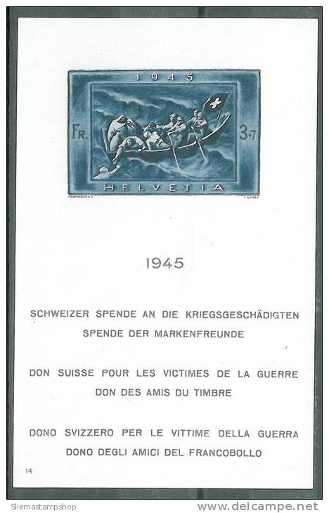 Switzerland - 1945 War Victims M/S - V6516 - Unused Stamps