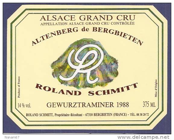 P553 - Vin Alsace Grand Cru GEWURZTRAMINER 1988 - ALTENBERG De BERGBIETEN - - Gewurztraminer