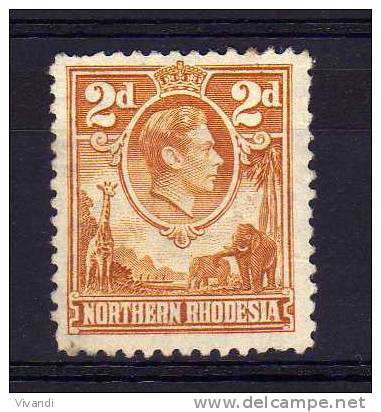 Northern Rhodesia - 1938 - 2d Definitive - MH - Rhodésie Du Nord (...-1963)