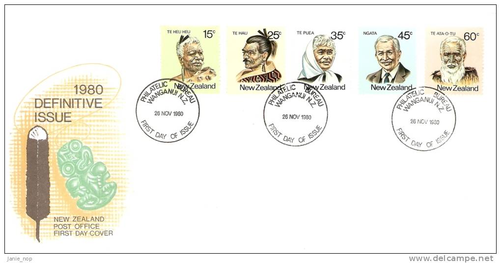 New Zealand 1980 Definitive Maori FDC - FDC