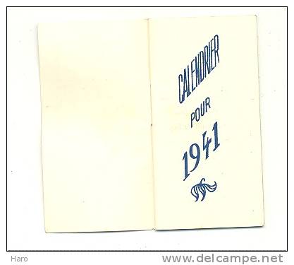 Calendrier 1941 - Vendu Au Profit De La Conférence De St-Vincent De Paul De L'Institut St-Louis (b110) - Petit Format : 1941-60