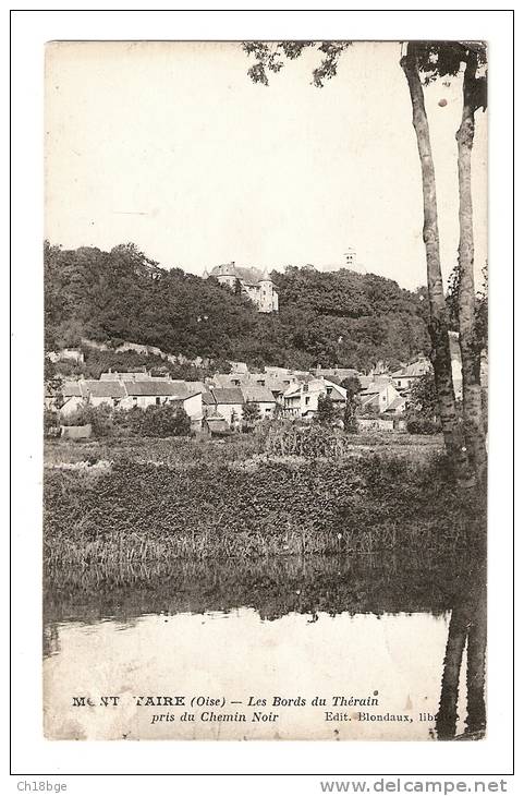 CPA - 60 - Oise - Montataire : Les Bords Du Thérain Pris Du Chemin Noir : Cours D'Eau, Ville, Relief , Château ... - Montataire