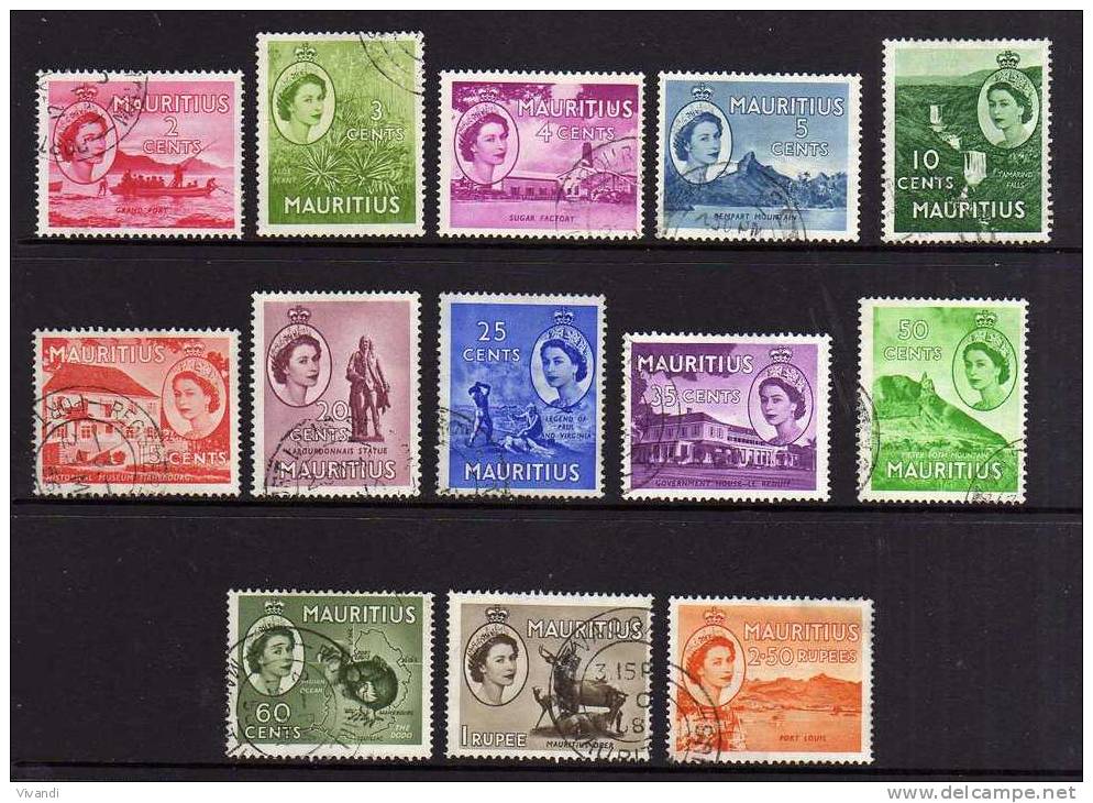 Mauritius - 1953/1954 - Definitives (Part Set) - Used - Maurice (...-1967)