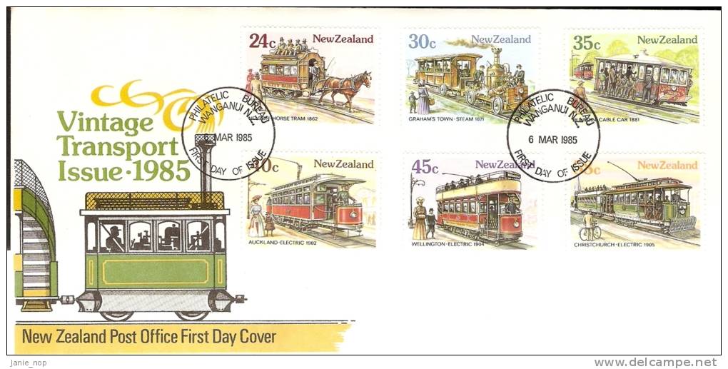 New Zealand1985  Vintage Transport Trains FDC - FDC