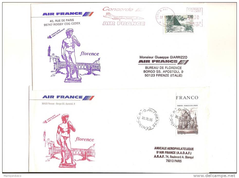 AIR FRANCE Fokker 70  1° Vol Régulier Paris Florence Et Retour Tirage Limité 52 - Premiers Vols