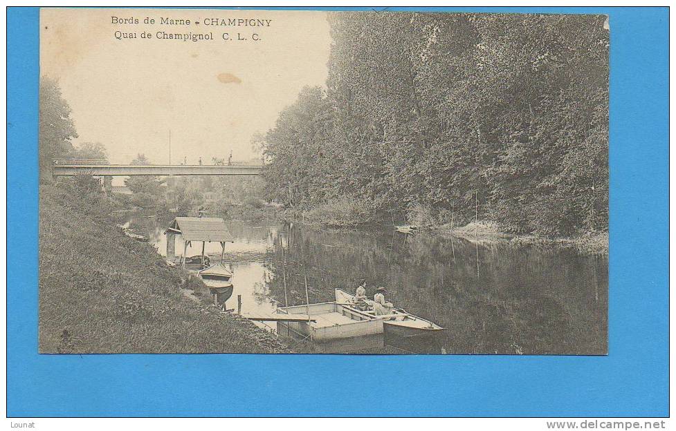 51 CHAMPIGNY : Quai De Champignol (pêche à La Ligne ) (dimension 14 X 8.5 ) - Champigny