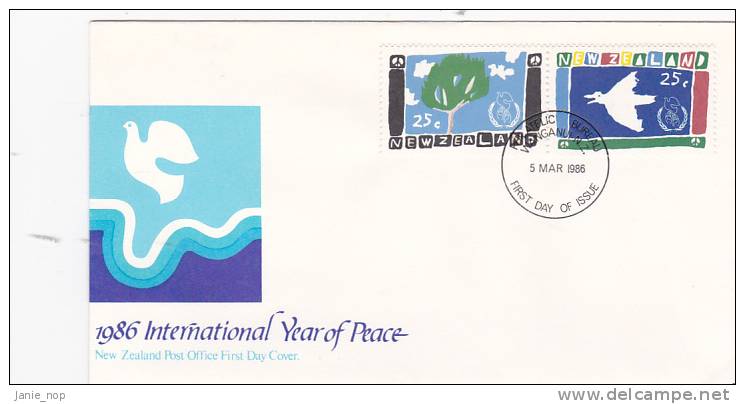 New Zealand 1986 International Year Of Peace FDC - FDC